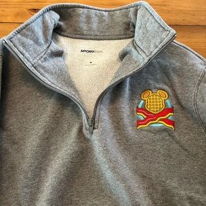 Disney (The Lost Bros) Grey Quarter Zip. New (Never Worn). Size Medium.